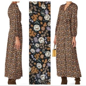NWT SCOTCH & SODA S Floral Print Wrap A-Line Maxi Dress